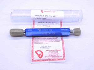 NEW 3/8 16 UNC 2B VERMONT THREAD PLUG GAGE .375 GO NO GO P.D.'S = .3344 & .3401 - DW31942VTG