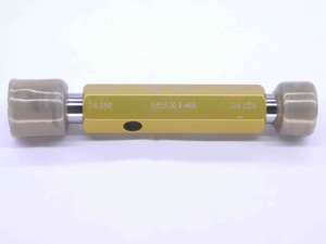 NEW M25 X 1 6H VERMONT THREAD PLUG GAGE 25 1.0 GO NO GO P.D.'S = 24.350 & 24.520 - DW31948VTG