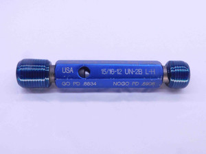 15/16 12 UN 2B LEFT HAND THREAD PLUG GAGE .9375 GO NO GO P.D.'S = .8834 & .8908 - DW32003CB4