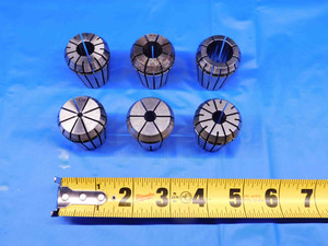 6 PCS LOT OF ER32 COLLETS 1/8, 5/16, 3/8, 1/2, 9/16 & 3/4 SIZES ER-32 TOOLING - BR8251LVR