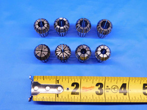 8 PCS ER16 COLLET LOT SIZES INCLUDE 1/32, 1/8, 7/32, 1/4, 9/32, 5/16, 11/32, 3/8 - BR8303LVR