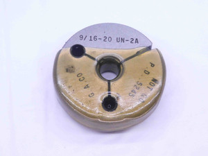 9/16 20 UN 2A THREAD RING GAGE .5625 NO GO ONLY P.D. = .5245 INSPECTION CHECK - DW32107OB4