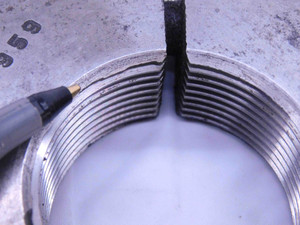 1 3/4 12 NS 3 THREAD RING GAGE 1.75 1.750 1.7500 GO ONLY P.D. = 1.6959 UN-3A - DW32151CB4
