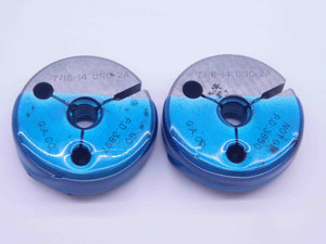 CERTIFIED 7/16 14 UNC 2A THREAD RING GAGES .4375 GO NO GO PD'S = .3897 & .3850 - DW32224TLC
