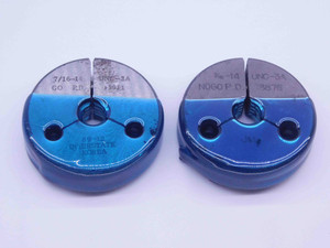CERTIFIED 7/16 14 UNC 3A THREAD RING GAGES .4375 GO NO GO PD'S = .3911 & .3876 - DW32225TLC