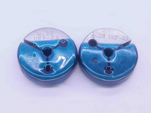 CERTIFIED 1/4 28 UNF 2A THREAD RING GAGES .25 GO NO GO P.D.'S = .2258 & .2225 - DW32234TLC