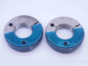 M48 X 2 6g VERMONT THREAD RING GAGES 48 2.0 GO NO GO P.D.'S = 46.663 & 46.483 - DW32245CF4
