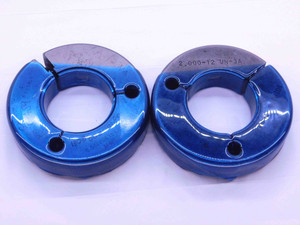 2" 12 UN 3A THREAD RING GAGES 2.0 2.00 2.000 GO NO GO P.D.'S = 1.9459 & 1.9414 - DW32249CF4