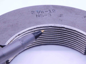 2 7/8 12 NS 3 THREAD RING GAGE 2.875 2.8750 GO ONLY P.D. = 2.8209 UN-3A - DW32303LVR
