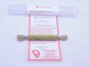 NEW M5 X .8 6H LEFT HAND VERMONT THREAD PLUG GAGE 5 0.8 GO NOGO 4.480 & 4.605 LH - DW32328VTG