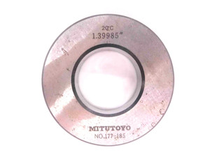 MITUTOYO 1.39985 MASTER PLAIN BORE RING GAGE 1.4063 -.0065 1 13/32 35.556 mm - MW0807CU4