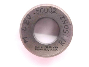 .50002 MASTER PLAIN BORE RING GAGE ONSIZE 1/2 12.701 mm INSPECTION CHECK TOOLING - MW0841CU4 .50002 MASTER PLAIN BORE RING GAGE ONSIZE 1/2 12.701 mm INSPECTION CHECK TOOLING - MW0841CU4