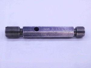 M18 X 1.5 7G METRIC THREAD PLUG GAGE 18 GO NO GO P.D.'S = 17.058 & 17.294 CHECK - DW32407CM4