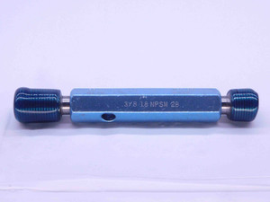 3/8 18 NPSM PIPE THREAD PLUG GAGE .375 .3750 GO NO GO P.D.'S = .6270 & .6322 2B - DW32612CT4 3/8 18 NPSM PIPE THREAD PLUG GAGE .375 .3750 GO NO GO P.D.'S = .6270 & .6322 2B - DW32612CT4