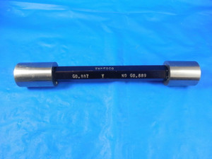 .887 & .889 CLASS Y SMOOTH PIN PLUG GAGE GO NO GO .875 + .012 OVERSIZE 7/8 TOOL