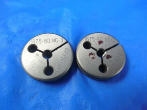 3/16 80 NC 3 THREAD RING GAGES .1875 GO NO GO P.D.'S= .1794 & .1777 INSPECTION