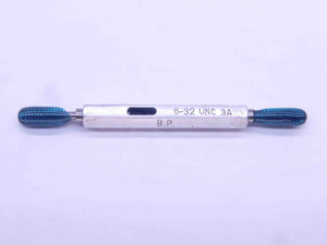 6 32 UNC 3A BEFORE PLATE SET THREAD PLUG GAGE #6 .138 GO NO GO = .1167 & .1146 - DW32825CT4 6 32 UNC 3A BEFORE PLATE SET THREAD PLUG GAGE #6 .138 GO NO GO = .1167 & .1146 - DW32825CT4