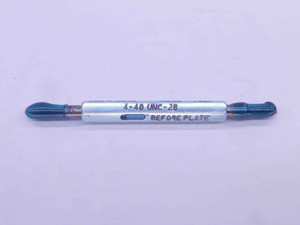 4 40 UNC 2B BEFORE PLATE THREAD PLUG GAGE #4 .112 GO NO GO PD'S = .0970 & .1001 - DW32836CT4 4 40 UNC 2B BEFORE PLATE THREAD PLUG GAGE #4 .112 GO NO GO PD'S = .0970 & .1001 - DW32836CT4