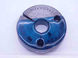 7/8 14 SPECIAL THREAD RING GAGE .875 GO ONLY P.D. = .8230 7/8"-14 INSPECTION - DW32862LVR