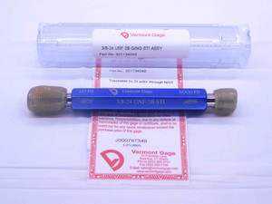 NEW 3/8 24 UNF 2B STI HELICOIL VERMONT THREAD PLUG GAGE .375 GO NOGO .4020 .4059 - DW32884VTG