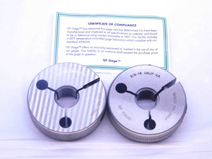NEW 5/8 18 UNJF 3A THREAD RING GAGES .625 .6250 GO NO GO P.D.'S = .5889 & .5854 - DW32885GFG