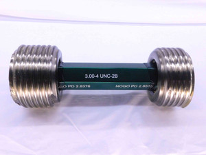 NEW 3" 4 UNC 2B THREAD PLUG GAGE 3.0 4. GO NO GO P.D.'S = 2.8376 & 2.8515 CHECK - DW32887GFG