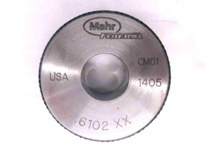 .6102 CL XX MASTER PLAIN BORE RING GAGE .6094 +.0008 UNDERSIZE 39/64 15.499 mm - MW1888AY4
