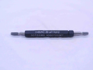 NEW 3 48 UNC 3B LEFT HAND THREAD PLUG GAGE #3 .099 GO NO GO = .0855 & .0877 LH - DW32933MJ