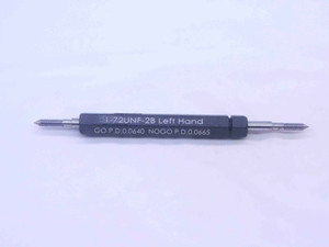 NEW 1 72 UNF 2B LEFT HAND THREAD PLUG GAGE #1 .073 GO NO GO = .0640 & .0665 LH - DW32941MJ
