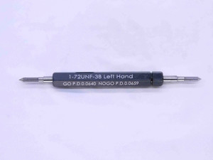NEW 1 72 UNF 3B LEFT HAND THREAD PLUG GAGE #1 .073 GO NO GO = .0640 & .0659 LH - DW32942MJ