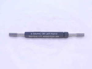 NEW 6 32 UNC 3B LEFT HAND THREAD PLUG GAGE #6 .138 GO NO GO = .1177 & .1204 LH - DW32944MJ