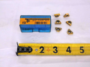 6pcs NEW VARDEX 3EI11.5NPTTM2 VSX TiN CARBIDE THREAD MILL INSERTS NPT 11.5 TPI - MW2186CT4