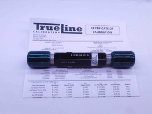 CERTIFIED 1 3/16 12 UN 3A SET THREAD PLUG GAGE 1.1875 GO NO GO = 1.1334 1.1291 - DW33062TLC