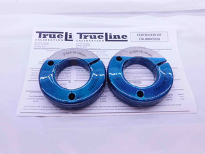 CERTIFIED 2 1/2 16 UN 2A VERMONT THREAD RING GAGES 2.5 GO NO GO = 2.4577 2.4522 - DW33090TLC
