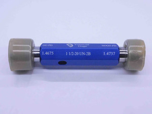 NEW 1 1/2 20 UN 2B VERMONT THREAD PLUG GAGE 1.5 GO NO GO PD'S = 1.4675 & 1.4737 - DW33092VTG