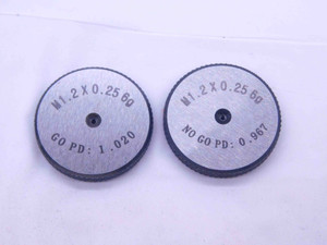 NEW M1.2 X .25 6g SOLID THREAD RING GAGES 1.2 0.25 GO NO GO PD'S = 1.020 & .967 - DW33346MJ NEW M1.2 X .25 6g SOLID THREAD RING GAGES 1.2 0.25 GO NO GO PD'S = 1.020 & .967 - DW33346MJ