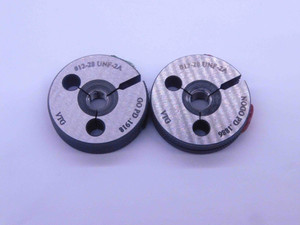 NEW 12 28 UNF 2A VERMONT THREAD RING GAGES #12 .216 GO NO GO PDS= .1918 & .1886 - DW33501VTG
