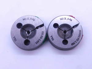 NEW M3 X .5 6g VERMONT THREAD RING GAGES 3 0.5 GO NO GO P.D.'S = 2.655 & 2.580 - DW33506VTG