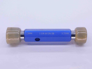 NEW 1 1/4 16 UN 3B VERMONT THREAD PLUG GAGE 1.25 GO NO GO PD'S = 1.2094 & 1.2144 - DW33551VTG