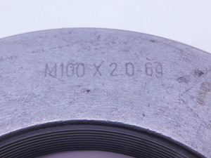 M100 X 2 6g METRIC THREAD RING GAGE 100 2.0 GO ONLY P.D. = 98.663 INSPECTION - DW33624LVR