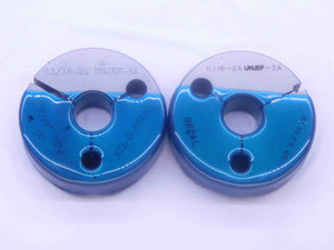 11/16 24 UNJEF 3A THREAD RING GAGES .6875 GO NO GO P.D.'S = .6604 & .6574 CHECK - DW33859LVR