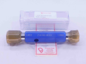 NEW 1" 8 UNC 3B STI HELICOIL VERMONT THREAD PLUG GAGE 1.0 GO NO GO 1.0812 1.0868 - DW33934VTG