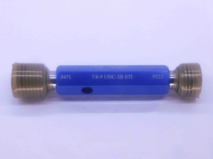 NEW 7/8 9 UNC 3B STI HELICOIL VERMONT THREAD PLUG GAGE .875 GO NO GO = .9471 .9522 - DW33950VTG