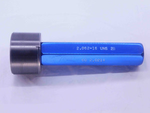 2.062 16 UNS 2B THREAD PLUG GAGE 2.0620 GO ONLY P.D. = 2.0214 2B OR 3B 2 1/16 - DW34016AD5