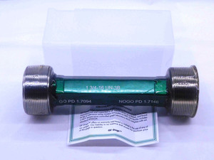 NEW 1 3/4 16 UN 3B THREAD PLUG GAGE 1.75 1.750 GO NO GO P.D.'S = 1.7094 & 1.7146 - DW34066GFG