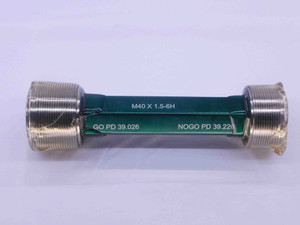 NEW M40 X 1.5 6H METRIC THREAD PLUG GAGE 40 GO NO GO P.D.'S = 39.026 & 39.226 - DW34069GFG