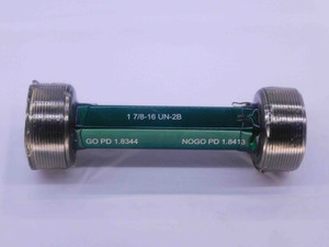 NEW 1 7/8 16 UN 2B THREAD PLUG GAGE 1.875 GO NO GO P.D.'S = 1.8344 & 1.8413 - DW34071GFG