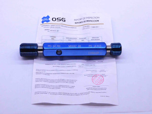 M16 X 2 6H METRIC THREAD PLUG GAGE 16 2.0 GO NO GO P.D.'S = 14.701 & 14.913 - M1626HP1