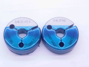 5/8 27 NS 2 THREAD RING GAGES .625 .6250 GO NO GO P.D.'S = .5960 & .5919 CHECK - DW34100CT4