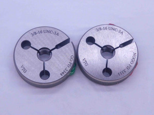 NEW 3/8 16 UNC 3A VERMONT THREAD RING GAGES .375 GO NO GO P.D.'S = .3344 & .3311 - DW34208VTG
